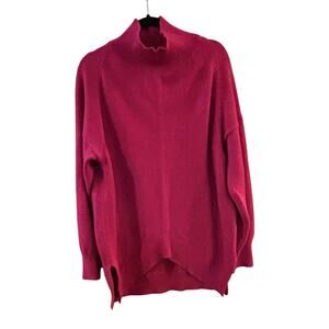 Maeve Anthropologie Crystal Hot Pink Sweater XL Tunic Oversized Preppy Costco's